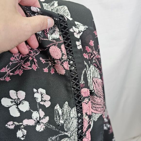 Style & Co Pink and Gray Floral Boho Bell Sleeve Popover Blouse Size 3X - Picture 8 of 9